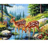 Jigsaw Puzzles for Adults 1000 forest deer-2, Challenging Difficult Puzzle Wooden, 1000 Piece Jigsaw Puzzles for Adults Educational Game Decompression, Large Size Wall Art 29.5 x 19.7 inches w0-768