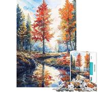 Jigsaw Puzzles for Adults 1000 Forest Reflections Adult Puzzles Hands-on Game Staycation Kill Time Birthday Present, Gifts, (Size 38x52cm)