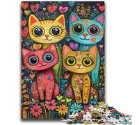 Jigsaw Puzzles for Adults 1000 Four Cats Suitable for Ages 14 And Up Family Games Deal As Gifts for The Whole Family 50x75cm