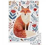 Jigsaw Puzzles for Adults 1000 Fox Illustration Art Print Adult Jigsaw Brain Teaser Game Analysis And Logic Challenging To Complete 70x50cm/1000pcs