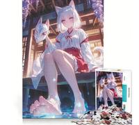 Jigsaw Puzzles for Adults 1000 Fox Masked Shrine Maiden Brain Teaser Game Interesting Stress Reduction Challenging Game Gifts 38x26cm