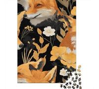 Jigsaw Puzzles for Adults 1000 Foxes And Flowers Wall Mural Adult Jigsaw Brain Teaser Game Analysis And Logic Challenging To Complete 52x38cm/1000pcs