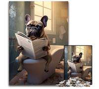 Jigsaw Puzzles for Adults 1000 French Bulldog Reading Newspaper Puzzles for Adults for Home Decor, Ideal Christmas & New Year Gift for Teenagers 26X38CM/10.23x14.96inch