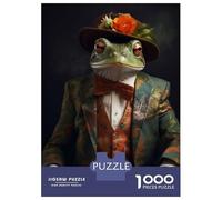 Jigsaw Puzzles for Adults 1000 Frog in Boho Suit Puzzle for Adults Anti-Stress Toys Improve Memory Gifts for Friends And Family 70x50cm/1000pcs