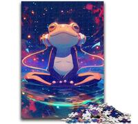 Jigsaw Puzzles for Adults 1000 Frog Listening to Music Educational Game Challenge Toy Wall Decoration Unique Birthday And Xmas Gifts 38x26cm