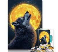 Jigsaw Puzzles for Adults 1000 Full Moon Wolf 1000 Pieces for Adults,Learning Educational Toys Family Games Gifts for Friends And Family (size 38x26cm)