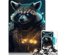 Jigsaw Puzzles for Adults 1000 Future Raccoon Teenager Puzzles,Challenging Game for Is Ideal As A Gift for The Whole Family 38x26cm