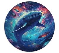 Jigsaw Puzzles for Adults 1000 Galaxy Dolphins Round Jigsaw Puzzles 1000 Pieces for Adults Erfect for Home Decor, Birthdays, Holidays, And Gifts (67.5x67.5cm)