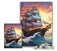 Jigsaw Puzzles for Adults 1000 Galaxy Pirate Ship Jigsaw Puzzles 26x38 cm Perfect for Birthday, Christmas
