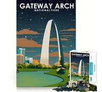 Jigsaw Puzzles for Adults 1000 Gateway Arch National Park Premium Edge Art Cognitive Skill Toy Casual Play Game Birthday Fun Play (50x75cm)