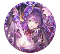 Jigsaw Puzzles for Adults 1000 Genshin Impact Raiden Shogun Round Jigsaw Puzzles 1000 Pieces for Adults Erfect for Home Decor, Birthdays, Holidays, And Gifts 67.5x67.5cm