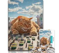 Jigsaw Puzzles for Adults 1000 Giant Orange Cat Teenager Puzzles,family Fun Games Is Ideal As A Gift for The Whole Family (size 38x26cm)