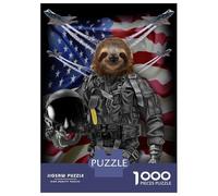Jigsaw Puzzles for Adults 1000 Giant Sloth in Air Force Adult Jigsaw Puzzle Toy Wall Decor Difficult Challenge Educational Challenge 52x38cm/1000pcs