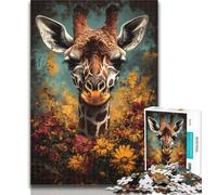 Jigsaw Puzzles for Adults 1000 Giraffe Adult Jigsaw,Fun Games Every Piece Is Unique - Challenging Family Fun Game 50x75cm