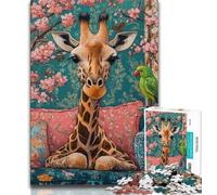 Jigsaw Puzzles for Adults 1000 Giraffe on The Sofa Puzzles for Adults,Stress Reliever Difficult Challenge Suitable for Desktop Decoration (size 38x26cm)