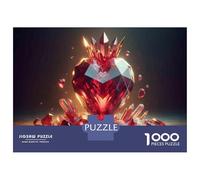 Jigsaw Puzzles for Adults 1000 Glowing Red Heart Crystals-1 Jigsaw for Adults Relaxing Games Presents for Women Challenging To Complete 70x50cm/1000pcs