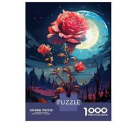 Jigsaw Puzzles for Adults 1000 Glowing Rose Fantasy Art Print Puzzle for Adults Anti-Stress Toys Improve Memory Gifts for Friends And Family 52x38cm/1000pcs
