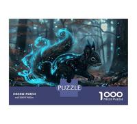 Jigsaw Puzzles for Adults 1000 Glowing Squirrel Forest Fantasy Jigsaws for Adults Relaxing Games Stress Reliever Challenging To Complete 70x50cm/1000pcs