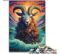 Jigsaw Puzzles for Adults 1000 Goat In The Sea Wave, Suitable for People Aged 14 And Above Educational Games Secret Santa Gifts (Size 26x38cm)