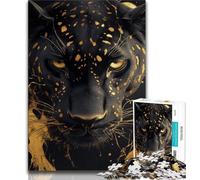 Jigsaw Puzzles for Adults 1000 Golden Black Panther Puzzles for Adults,for Educational Game Challenge Toy Deal As Gifts for The Whole Family (size 38x26cm)