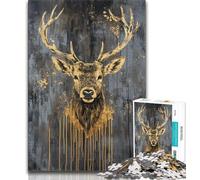 Jigsaw Puzzles for Adults 1000 Golden Deer Puzzles for Teenagers,Challenging Game for Is Ideal As A Gift for The Whole Family 75x50cm