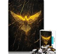 Jigsaw Puzzles for Adults 1000 Golden Dove of Peace Adult Jigsaw,Fun Games Every Piece Is Unique - Challenging Family Fun Game 26x38cm