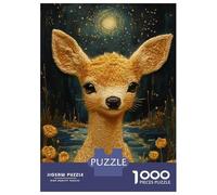 Jigsaw Puzzles for Adults 1000 Golden Fawn Under Moonlight Jigsaw for Adults Relaxing Games Pattern Assembly Gifts for Friends And Family 70x50cm/1000pcs