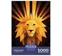 Jigsaw Puzzles for Adults 1000 Golden Lion Vector Portrait with Radiant Rays Jigsaw for Adults Relaxing Games Pattern Assembly Gifts for Friends And Family 38x26cm/1000pcs