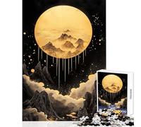 Jigsaw Puzzles for Adults 1000 Golden Moon And Mountain Landscape Art Toy Wall Decor Secret Santa Gifts Relaxing Games Artists' Collection, Fine Arts Size 38x52cm