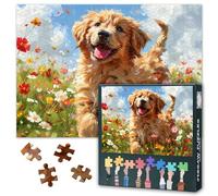 Jigsaw Puzzles for Adults 1000 Golden Retriever - Hard Impossible Difficult Challenging Family Puzzle Educational Puzzle Games Home Decoration Flowers 50x70cm Relaxing Night Gam