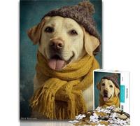 Jigsaw Puzzles for Adults 1000 Golden Retriever Wearing A Hat,Help The Brain Exercise Addictive Toys to Cultivate Patience Artists Collection,Fine Art (38x26cm)