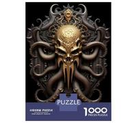 Jigsaw Puzzles for Adults 1000 Golden Skull Kraken Lord Puzzles for Adults DIY Toys Pattern Assembly Gifts for Friends And Family 38x26cm/1000pcs