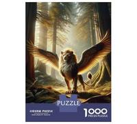 Jigsaw Puzzles for Adults 1000 Golden Winged Lion Statue Jigsaw for Adults Relaxing Games Pattern Assembly Gifts for Friends And Family 38x26cm/1000pcs