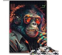 Jigsaw Puzzles for Adults 1000 Gorilla Smoke Made of Wood, Making It A Great Gift for Family Fun 50x75cm Challenging Brain Teaser - Relaxing Toy for Teenagers