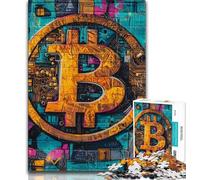Jigsaw Puzzles for Adults 1000 Graffiti Bitcoin Teenager Jigsaw,Challenging Game Toys Wall Decoration Unique Birthday And Xmas Gifts 38x26cm