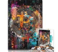 Jigsaw Puzzles for Adults 1000 Graffiti Bitcoin Teenager Jigsaw,Challenging Game Toys Wall Decoration Unique Birthday And Xmas Gifts 38x26cm