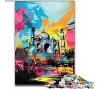Jigsaw Puzzles for Adults 1000 Graffiti Taj Mahal Puzzles for Adults size 26x38cm Ideal for Lover, Perfect Christmas, New Year, Valentine's Gift
