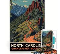 Jigsaw Puzzles for Adults 1000 Grandfather Mountain SD Premium Edge Art Cognitive Skill Toy Casual Play Game Birthday Fun Play (50x75cm)