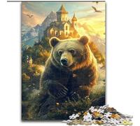 Jigsaw Puzzles for Adults 1000 Gray Brown Bear, for Age 14 Years And over Home Decor As A Gift for The Whole Family And Friends (Size 26x38cm)