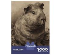 Jigsaw Puzzles for Adults 1000 Guinea Pig Pencil Drawing Jigsaws for Adults Relaxing Games Stress Reliever Challenging To Complete 38x26cm/1000pcs