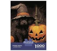 Jigsaw Puzzles for Adults 1000 Halloween Witch Dog Jigsaws for Adults Family Games Staycation Kill Time Gifts for Friends And Family 38x26cm/1000pcs