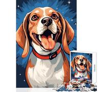 Jigsaw Puzzles for Adults 1000 Happy Beagle Dog Jigsaw for Teenagers Stress Reliever Difficult And Challenge Toys Educational Games (38x26cm)