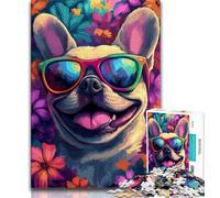 Jigsaw Puzzles for Adults 1000 Happy French Bulldog Adult Jigsaw,learning Educational Is Ideal As A Gift for The Whole Family 75x50cm