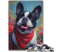 Jigsaw Puzzles for Adults 1000 Happy French Bulldog Suitable for Ages 14 And Up Family Games Deal As Gifts for The Whole Family 50x75cm