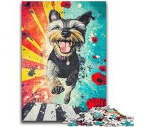 Jigsaw Puzzles for Adults 1000 Happy Yorkshire Terrier Challenging Game Toys Deal As Gifts for The Whole Family for Ages 14+ 26x38cm