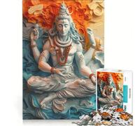 Jigsaw Puzzles for Adults 1000 Hinduism Shiva God Brain Teaser Game Interesting Stress Reduction Challenging Game Gifts 38x52cm