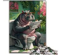 Jigsaw Puzzles for Adults 1000 Hippo Go Toilet 1000 Pieces Puzzle Gifts Perfect for Home & Office Decor, Parties, Birthdays size : 50x75cm