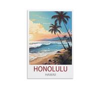 Jigsaw Puzzles for Adults 1000，Honolulu Hawaii Posters Of paper Puzzles Suitable For Adults Children Families Stress Relief Puzzle Games 38x26cm