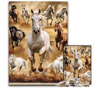 Jigsaw Puzzles for Adults 1000 Horse Collage Wooden Puzzles Challenging Game Toys, Unique Birthday And Gifts for Age 14 Years Up 50X75CM