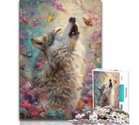 Jigsaw Puzzles for Adults 1000 Howling Wolf Oil Painting,Help The Brain Exercise Addictive Toys to Cultivate Patience Artists Collection,Fine Art (75x50cm)